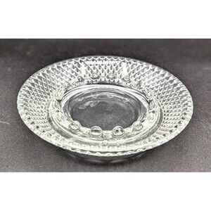 HOBNAIL AND PRESSED GLASS Round 5” Vintage Ashtray/Trinket Tray - EUC